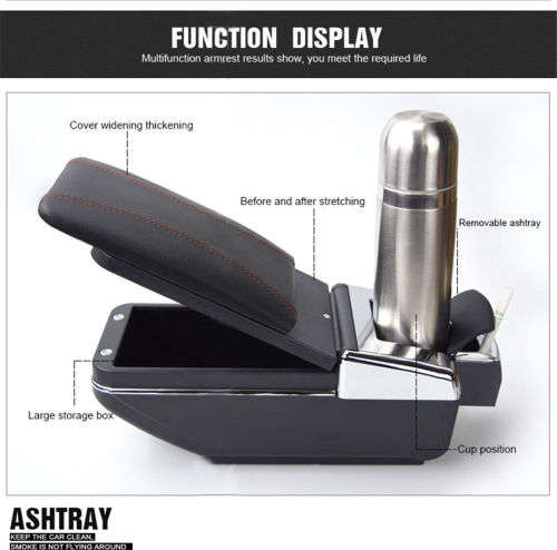 1X Universal PU Leather Car Central Container Armrest Box Cup Holder Storage box (Color Beige)