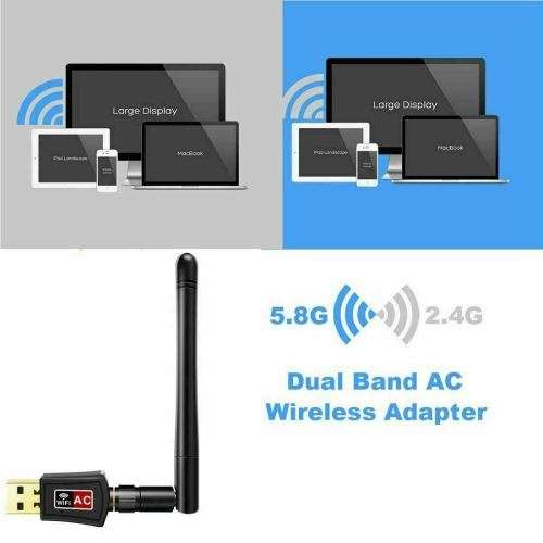 600Mbps Dual Band 2.4G 5G Wireless USB WiFi Network Adapter 802.11AC w/Antenna