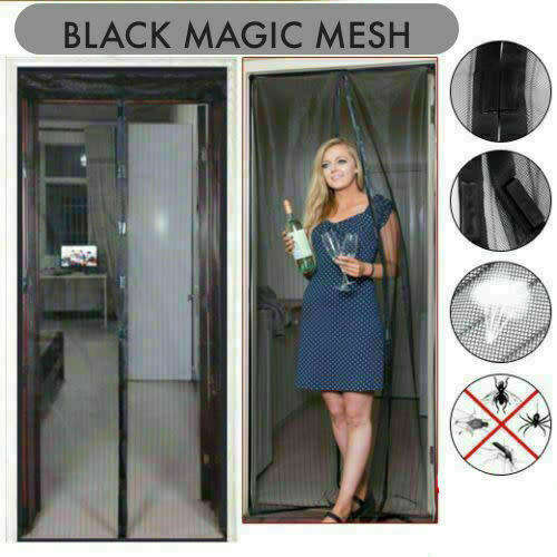 MAGIC Magnetic Curtain Door Net Screen Insect Bug Mosquito Fly Insect Mesh Guard ( Colour--Black)