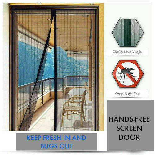 MAGIC Magnetic Curtain Door Net Screen Insect Bug Mosquito Fly Insect Mesh Guard ( Colour--Black)