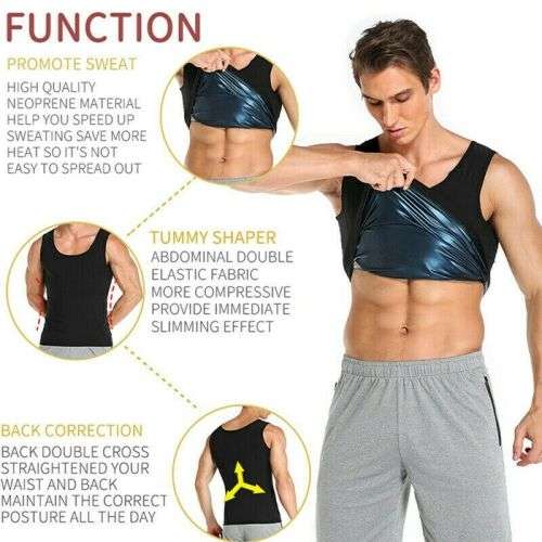 Sweat Polymer Sauna Vest Weight Loss Fitness Slimming Shaper  For man size 38`--44`(XL--XXL)
