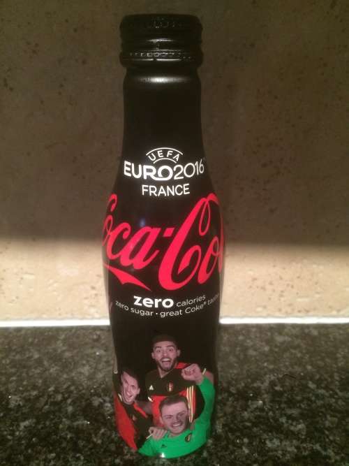 1out4 - Collectible Coca-Cola Aluminum Bottle - Coke Zero - Euro 2016 - Belgium Team 1 out of 4