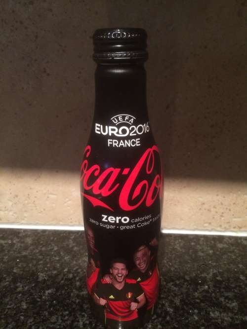 2out4 - Collectible Coca-Cola Aluminum Bottle - Coke Zero - Euro 2016 - Belgium Team 2 out of 4