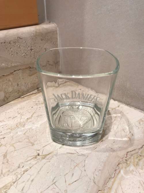 Jack Daniels Whiskey Glass - with 3D Old No. 7 Base