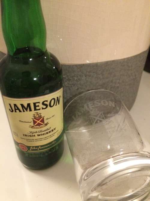 Rare Jameson Irish Whiskey Tot Glass + 50ml Glass Shot Bottle