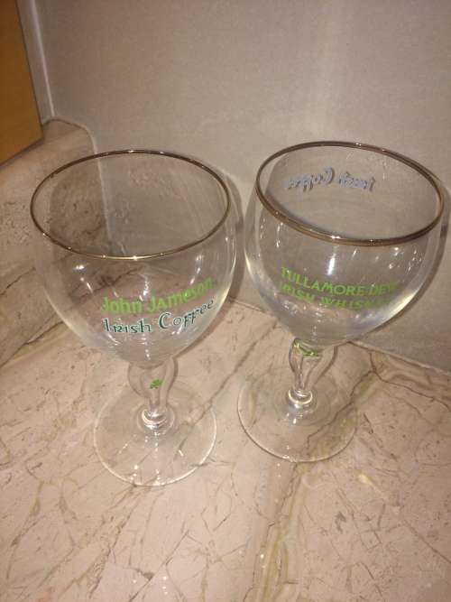 Traditional Irish Coffee Glasses - Jameson and Tullermore Dew Irish Whiskey Branding