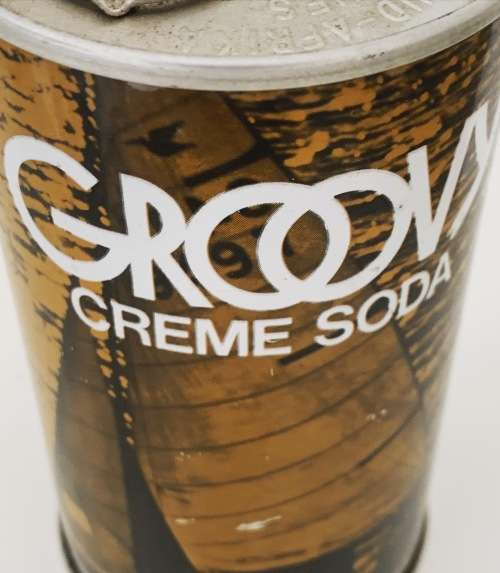 Original Steel Can - Groovy Crème Soda - Old SA Favourite - Sealed But Empty Small Holes Base