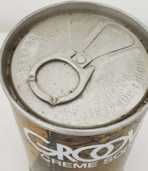 Original Steel Can - Groovy Crème Soda - Old SA Favourite - Sealed But Empty Small Holes Base