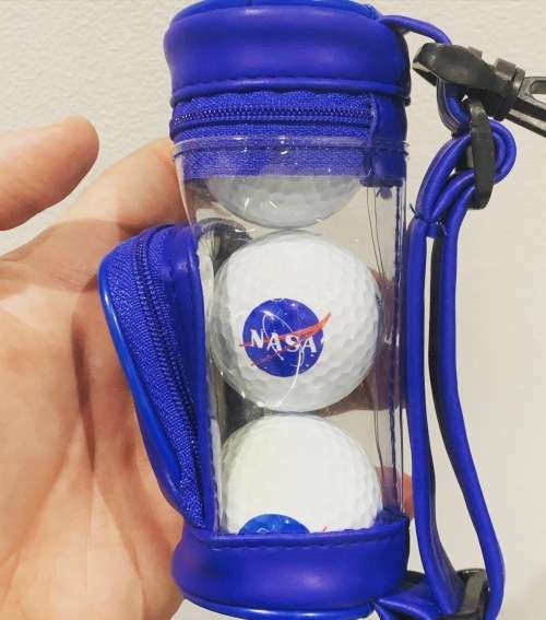Souvenir Set Of NASA Branded - Ram Tour Golf Balls - In Mini Golf Bag With Tees