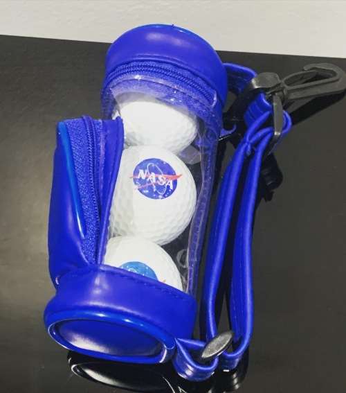 Souvenir Set Of NASA Branded - Ram Tour Golf Balls - In Mini Golf Bag With Tees