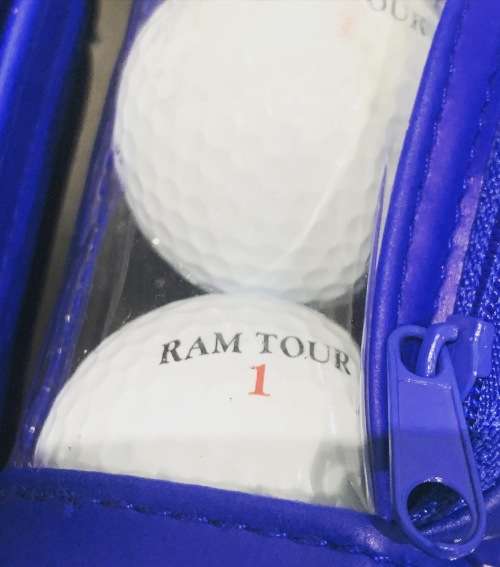 Souvenir Set Of NASA Branded - Ram Tour Golf Balls - In Mini Golf Bag With Tees