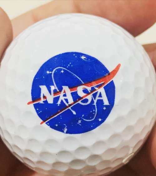 Souvenir Set Of NASA Branded - Ram Tour Golf Balls - In Mini Golf Bag With Tees