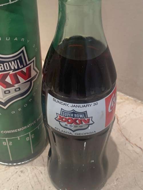 Collectible USA Glass Coke Bottle - Super  Bowl 2000 - Sealed Coca-Cola