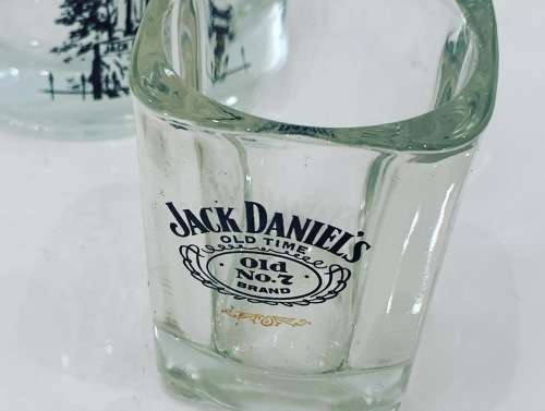 Vintage Sealed Jack Daniels 50ml Glass #Tennessee Whiskey Bottle - With Branded Glasses