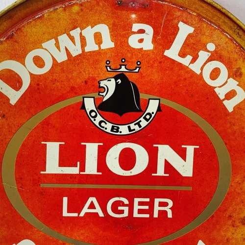 Vintage Collectable Advertising Bar Tray - Lion Lager - Golden Good Rich With Flavour