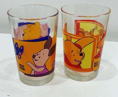 Pair Of Collectable Winnie The Pooh Character Glassware - Pooh, Piglet & Tigger
