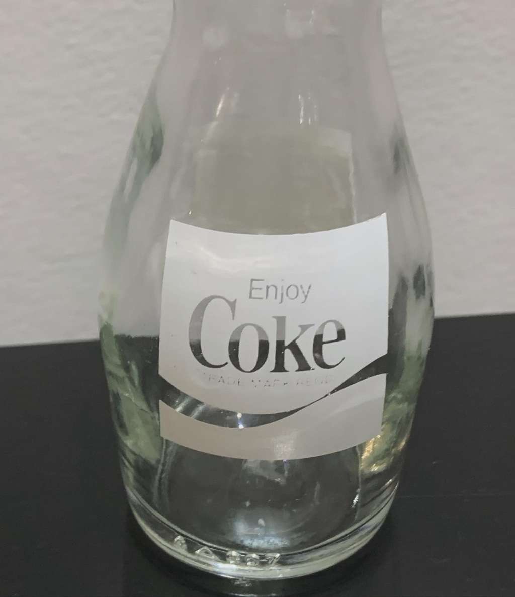 Vintage Coca-Cola Branded Glass Carafe With A Coke Branded Bottle Cap Opener