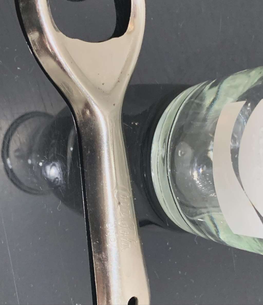 Vintage Coca-Cola Branded Glass Carafe With A Coke Branded Bottle Cap Opener