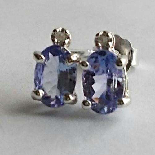 Classics Genuine Tanzanite and Diamond Earrings