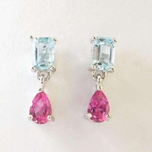 Genuine Blue Topaz Earrings 1.41cts ((REDUCED/FREE Shipping)