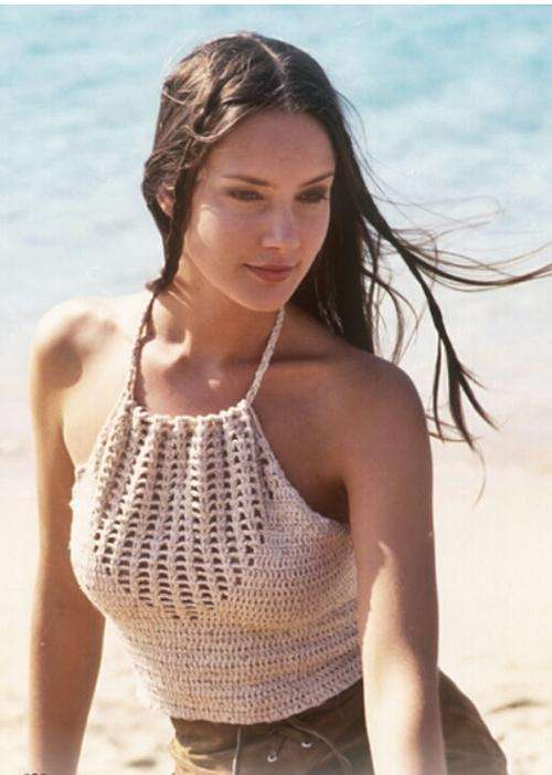 Beach day 100% Cotton/Bamboo Crochet Halter Neck Top