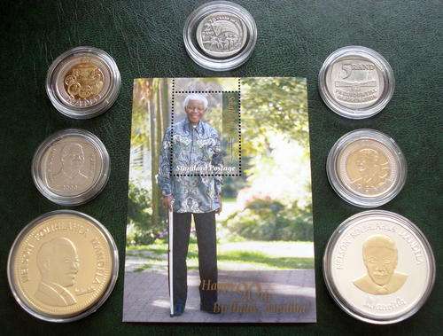 NELSON MANDELA STAMP AND COIN COMBO NO 3 !!!!!!!