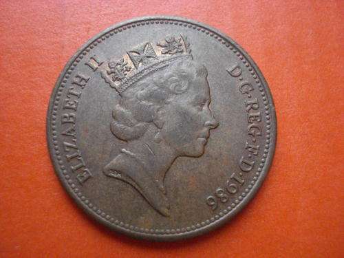 GB 1986 2 PENCE USED.