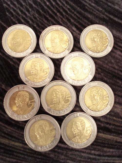 MANDELA 10 CIRCULATED COINS,GOOD CONDITION!!!