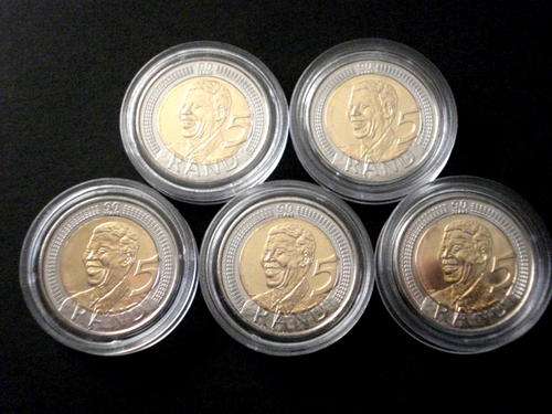 2008 MANDELA 90th BIRTHDAY COINS ,UNCIRCULATED AND IN A CAPSULE!!!!