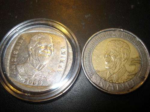 2 X WELL USED MANDELA COINS!!!