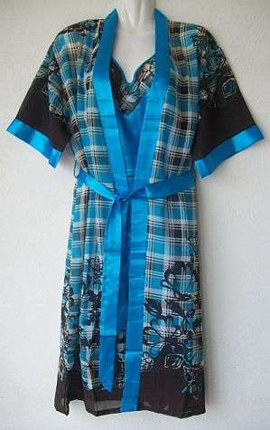 Satin 2 piece nightie set - size 38/40