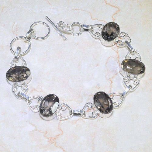 SMOKY QUARTZ SILVER BRACELET