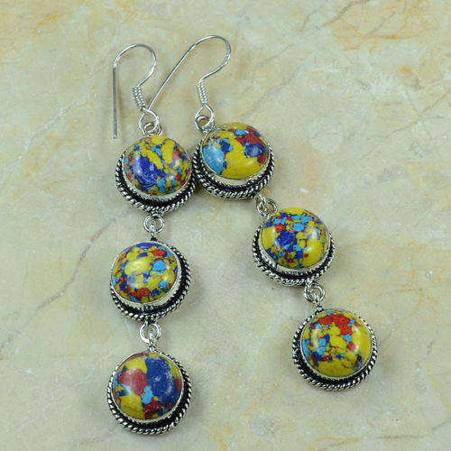 STRIKING MOSAIC JASPER EARRINGS