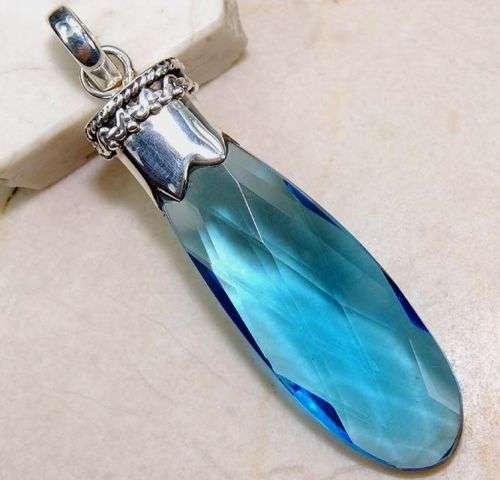 19CT Aquamarine Sterling Silver Pendant