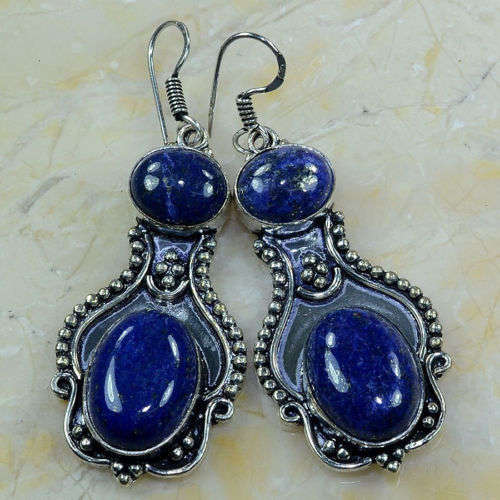 VINTAGE FEEL LAPIS LAZULI EARRINGS