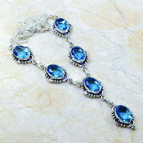 SHIMMERING BLUE TOPAZ NECKLACE