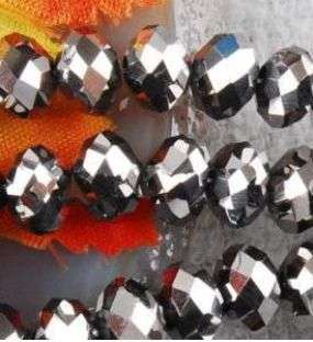 6 x 8mm Silver Swarovski Crystal Loose  Beads
