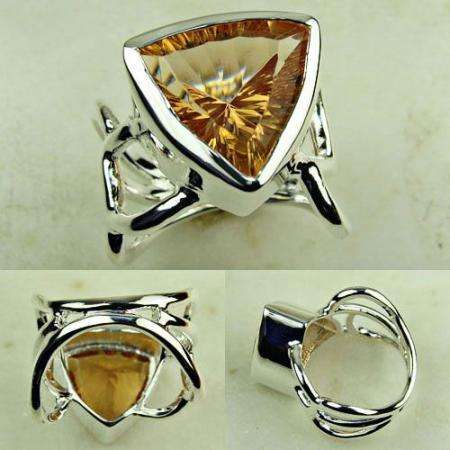 BRAZIL CITRINE GEMSTONE RING .925 SILVER