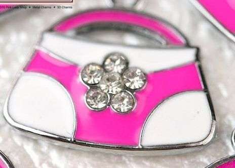 Crystal Hot Pink Handbag Charm