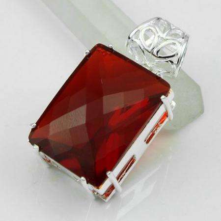 2012 Valentine's Collection - RED TOPAZ PENDANT 52CT SILVER
