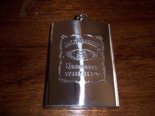 JACK DANIELS LARGE STAINLESS STEEL FLASK