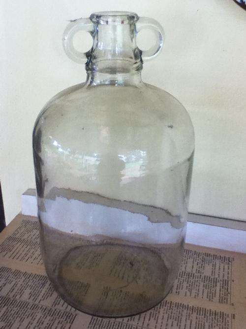 HUGE VINTAGE GLASS BOTTLE WITH HANDLES