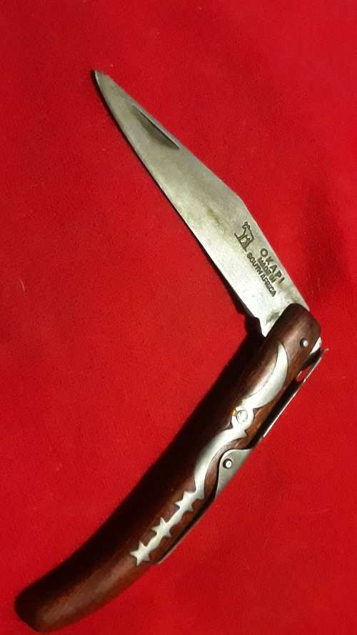 OKAPI FOLDING KNIFE WITH WOODEN HANDLE