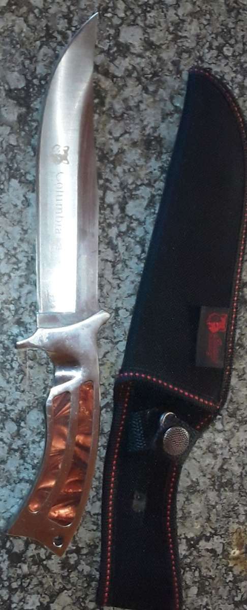 COLUMBIA JINLANG COMPANY 11` HUNTING KNIFE, NEW USA SABER W/SHEATH