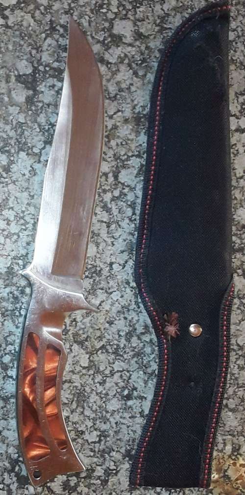 COLUMBIA JINLANG COMPANY 11` HUNTING KNIFE, NEW USA SABER W/SHEATH