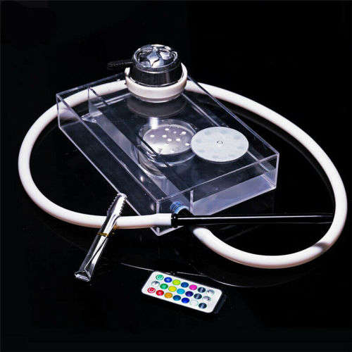 Arabic Transparent Acrylic Hookah Set Smoke Shisha LED Light Water Pipe Fiter -hubbly bubbly