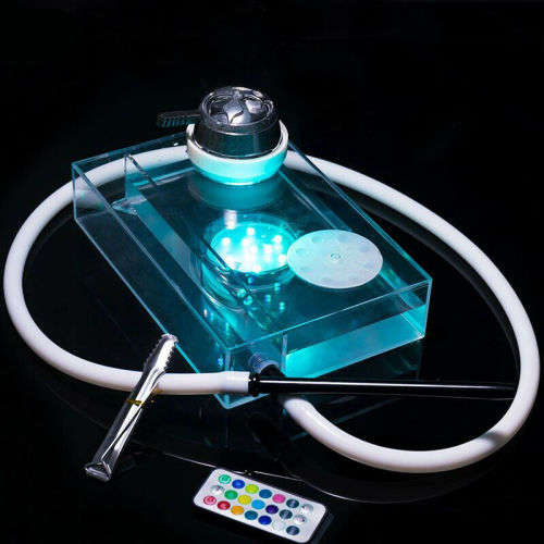 Arabic Transparent Acrylic Hookah Set Smoke Shisha LED Light Water Pipe Fiter -hubbly bubbly
