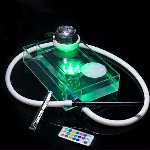 Arabic Transparent Acrylic Hookah Set Smoke Shisha LED Light Water Pipe Fiter -hubbly bubbly