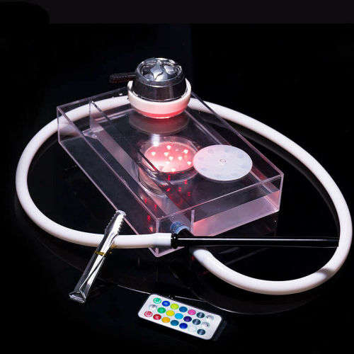 Arabic Transparent Acrylic Hookah Set Smoke Shisha LED Light Water Pipe Fiter -hubbly bubbly