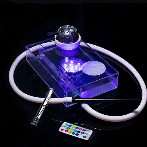 Arabic Transparent Acrylic Hookah Set Smoke Shisha LED Light Water Pipe Fiter -hubbly bubbly